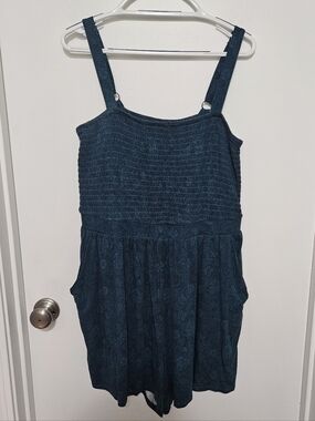 torrid Blue Smocked Top Romper Size 0